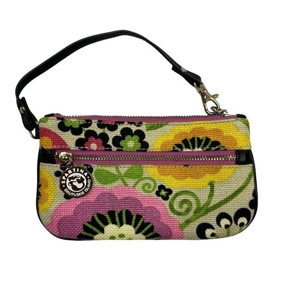 Spartina 449 Bright Floral Jute Wristlet - Picture 1 of 7